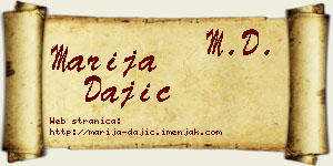Marija Dajić vizit kartica